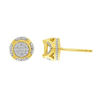 Thumbnail for MEN'S EARRINGS 1/6 CT ROUND DIAMOND 10K YELLOW GOLD