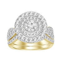 Thumbnail for LADIES BRIDAL RING SET 2 CT ROUND/DIAMOND 14K YELLOW GOLD