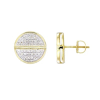 Thumbnail for MEN'S EARRING 1/6 CT ROUND DIAMOND 10K YELLOW GOLD