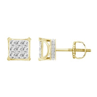 Thumbnail for MEN'S EARRINGS 1/4 CT ROUND DIAMOND 10K WHITE GOLD