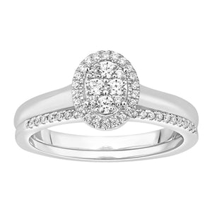LADIES BRIDAL RING 1/3 CT ROUND DIAMOND 10K YELLOW GOLD