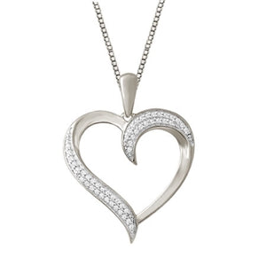 LADIES PENDANT 1/10 CT ROUND DIAMOND 10K WHITE GOLD (CHAIN NOT INCLUDED)