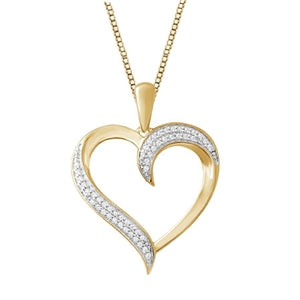 LADIES PENDANT 1/10 CT ROUND DIAMOND 10K YELLOW GOLD (CHAIN NOT INCLUDED)