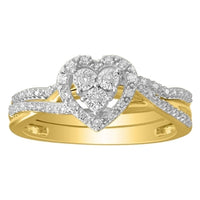 Thumbnail for LADIES BRIDAL RING  SET 1/6 CT ROUND DIAMOND 10K YELLOW GOLD