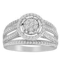 Thumbnail for LADIES RING 1/2 CT ROUND DIAMOND 10K WHITE GOLD