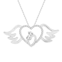 Thumbnail for LADIES PENDANT 1/6 CT ROUND DIAMOND 10K WHITE GOLD  (CHAIN  INCLUDED)