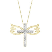 Thumbnail for LADIES PENDANT 1/10 CT ROUND DIAMOND 10K YELLOW GOLD (CHAIN  INCLUDED)