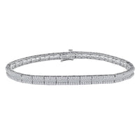 Thumbnail for LADIES BRACELET 3 CT ROUND/BAGUETTE DIAMOND 10K WHITE GOLD