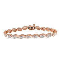 Thumbnail for LADIES BRACELET 1 CT ROUND/BAGUETTE DIAMOND 10K ROSE GOLD