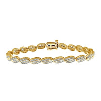 Thumbnail for LADIES BRACELET 1 CT ROUND/BAGUETTE DIAMOND 10K YELLOW GOLD