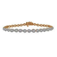 Thumbnail for LADIES BRACELET 1 CT ROUND/BAGUETTE DIAMOND 10K YELLOW GOLD