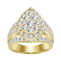 Thumbnail for LADIES RING 3 CT ROUND/BAGUETTE DIAMOND 10K YELLOW GOLD