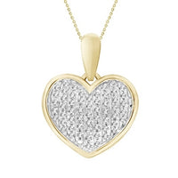 Thumbnail for LADIES HEART PENDANT 1/6 CT ROUND DIAMOND 10K YELLOW GOLD (CHAIN NOT INCLUDED)