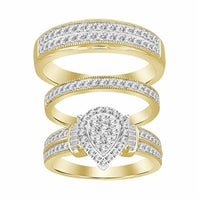 Thumbnail for LADIES TRIO SET1 CT ROUND/BAGUETTE DIAMOND 10K YELLOW GOLD