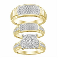 Thumbnail for LADIES TRIO SET 1 CT ROUND DIAMOND 10K YELLOW GOLD