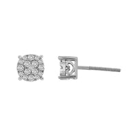 Thumbnail for MENS EARRING 1/4 CT ROUND DIAMOND 10K WHITE GOLD
