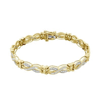 Thumbnail for LADIES BRACELET 1 CT ROUND/BAGUETTE DIAMOND 10K YELLOW GOLD