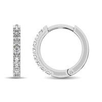 Thumbnail for 10K White Gold 1/4 Ct.Wt. Diamond Hoop Earrings