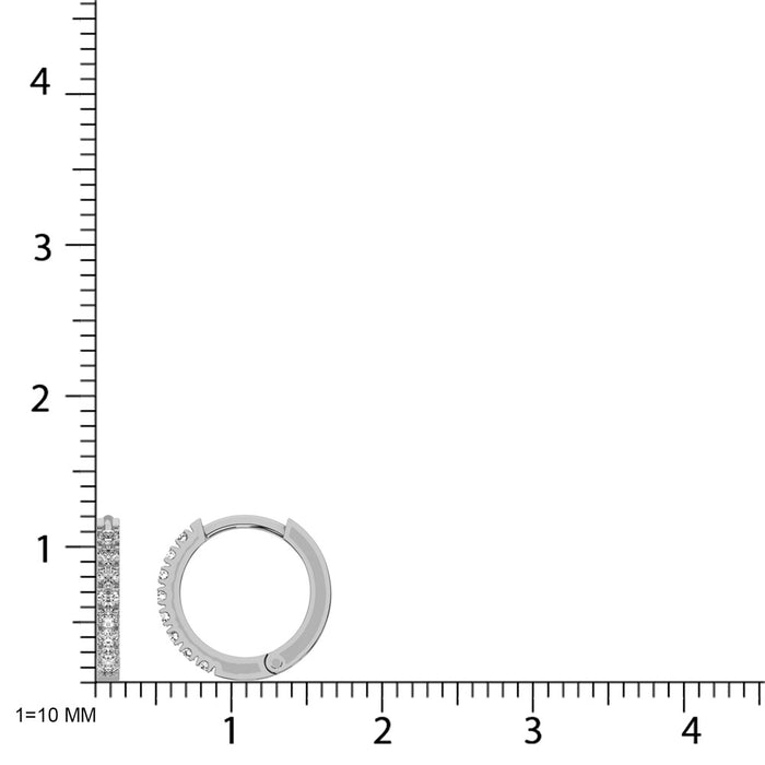 10K White Gold 1/4 Ct.Wt. Diamond Hoop Earrings