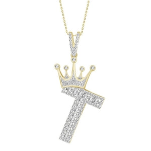 MEN'S CHARM 3/8 CT ROUND DIAMOND 10K YELLOW GOLD