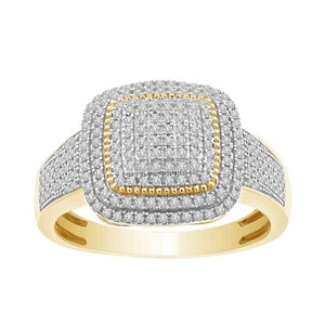 LADIES RING 1/3 CT ROUND 10K YELLOW GOLD