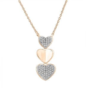LADIES PENDANT 1/10 CT ROUND DIAMOND 10K ROSE GOLD