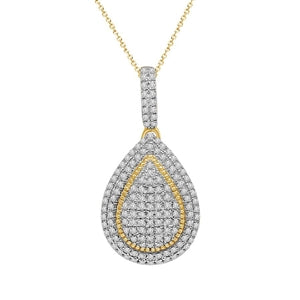 LADIES PENDANT 1/4 CT ROUND DIAMOND 10K YELLOW GOLD