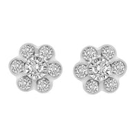 Thumbnail for LADIES  EARRING 1/4 CT ROUND DIAMOND 10K WHITE GOLD