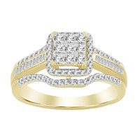 Thumbnail for LADIES RING 1/2 CT ROUND/BAGUETTE DIAMOND 10K YELLOW GOLD