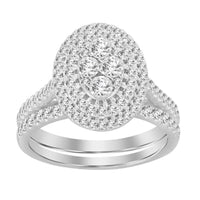 Thumbnail for LADIES BRIDAL RING SET 3/4 CT ROUND DIAMOND 10K WHITE GOLD