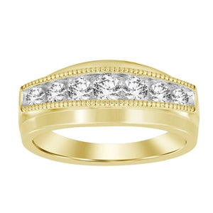 MEN'S BAND 1/2 CT ROUND DIAMOND 10K YELLOW GOLD