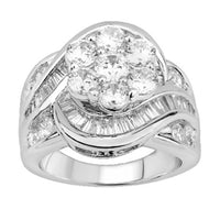Thumbnail for LADIES RING 3 CT ROUND/BAGUETTE DIAMOND 10K WHITE GOLD