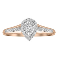 Thumbnail for LADIES RING 1/4 CT ROUND DIAMOND 10K ROSE GOLD