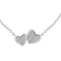 Thumbnail for LADIES NECKLACE 1/10 CT ROUND DIAMOND 10K WHITE GOLD