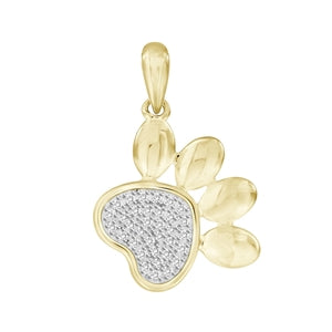 LADIES PENDANT 1/10 CT ROUND DIAMOND 10K YELLOW GOLD
