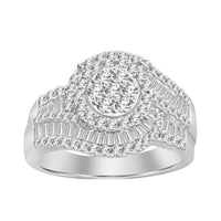 Thumbnail for LADIES RING 1 CT ROUND/BAGUETTE DIAMOND 10K WHITE GOLD