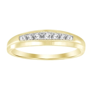 MEN'S BAND 1/6 CT ROUND DIAMOND 10K YELLOW  GOLD