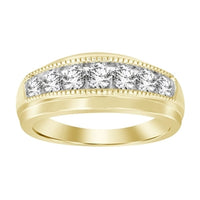 Thumbnail for MEN'S BAND 3/4 CT ROUND DIAMOND 10K YELLOW GOLD