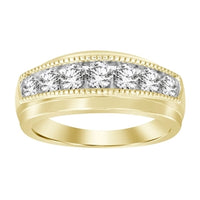 Thumbnail for MEN'S BAND 1 CT ROUND DIAMOND 10K YELLOW GOLD