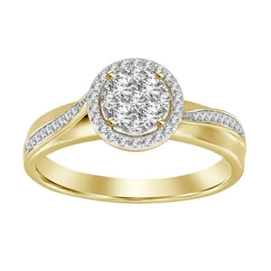 LADIES RING 1/4 CT ROUND DIAMOND 10K ROSE GOLD