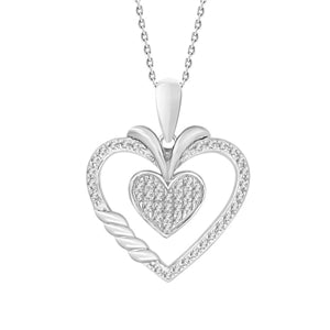 LADIES HEART PENDANT 1/6 CT ROUND DIAMOND 10K ROSE GOLD (CHAIN NOT INCLUDED)