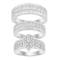 Thumbnail for LADIES TRIO SET 3 CT ROUND DIAMOND 10K WHITE GOLD