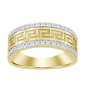 MEN'S BAND 1/2 CT ROUND DIAMOND 14K YELLOW GOLD
