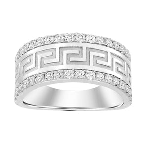 MEN'S BAND 1 CT ROUND DIAMOND 14K WHITE GOLD