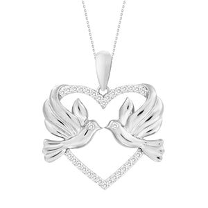 LADIES PENDANT 1/10 CT ROUND DIAMOND 10K WHITE GOLD (CHAIN NOT INCLUDED)