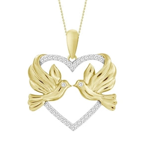 LADIES PENDANT 1/10 CT ROUND DIAMOND 10K YELLOW GOLD (CHAIN NOT INCLUDED)