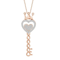 Thumbnail for LADIES PENDANT 1/10 CT ROUND DIAMOND 10K ROSE GOLD