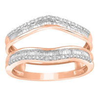 Thumbnail for LADIES WRAPS & ENHANCERS 1/4 CT ROUND/BAGUETTE DIAMOND 10K ROSE GOLD