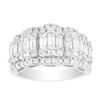 Thumbnail for LADIES DIAMOND BAND 2 CT ROUND/BAGUETTE DIAMOND 10K WHITE GOLD