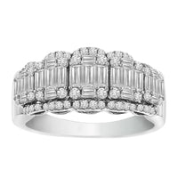 Thumbnail for LADIES DIAMOND RING 1 CT ROUND/BAGUETTE DIAMOND 10K ROSE GOLD